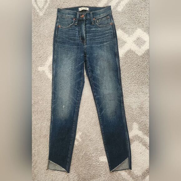Madewell Petite 10" High-Rise Skinny Jeans: Cutout Tulip Hem Edition Size 24 - Picture 4 of 8